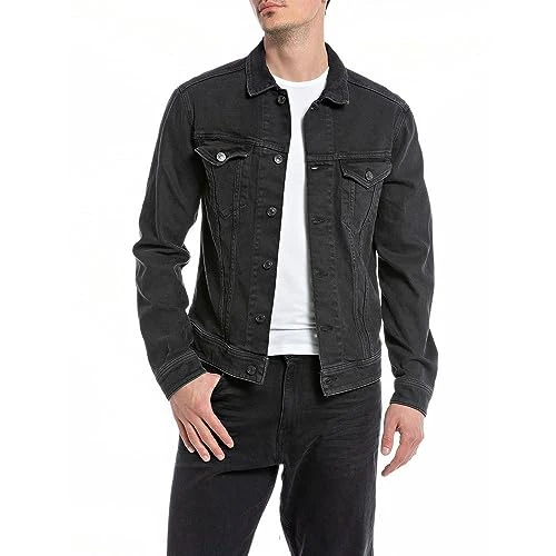 Men's M301J Denim Jacket, Black Delavè 099, XL