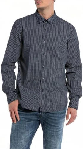 Men's M4049 .000.74028 Shirt, Navy/Light Blue Stripe 010, S