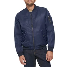 Men's MA-1 Flight Lightweight Zip-Up Bomber Jacket, Navy Ma-1 Filled, L Men's MA-1 Flight Lightweight Zip-Up Bomber Jacket, Navy Ma-1 Filled, L
