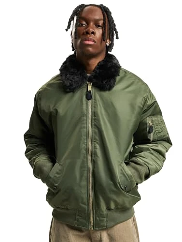 Men's MA2 Fur Collar Jacket, Olive, M
