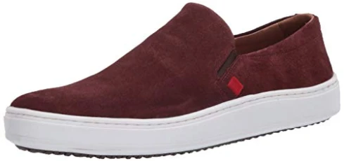 Men's Made in Brazil Luxury Venetian Sneaker Trainers, Wine Suede Leather, 8 UK