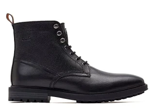 Mens Maguire Emboss Black Leather Biker Boots UK 9 Mens Maguire Emboss Black Leather Biker Boots UK 9