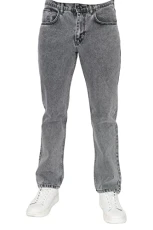 Men's Man Normal Waist Straight Leg Regular fit Jeans Pants, Grey, W40