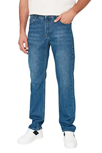 Men's Man Straight Jeans, Navy Blue, 29