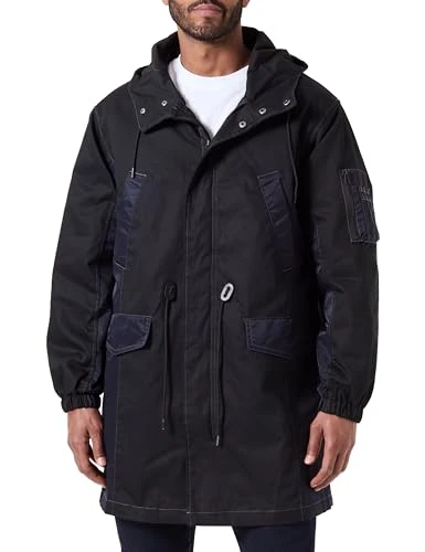 Men's Man Template 1 Color New Woven Parka, Black, M
