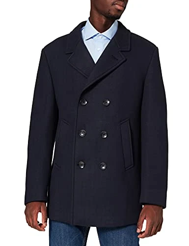 Men's Mantel Wool Coat, Navy, 58