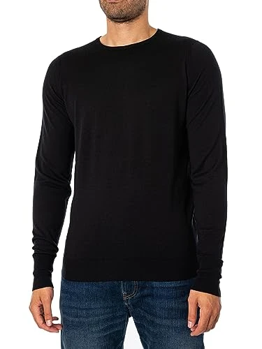 Men's Marcus Crew Neck Jumper, Black, X-Large