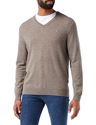 Men's MD. Extrafine Lambswool V-Neck Sweater, Forest Green, 3XL