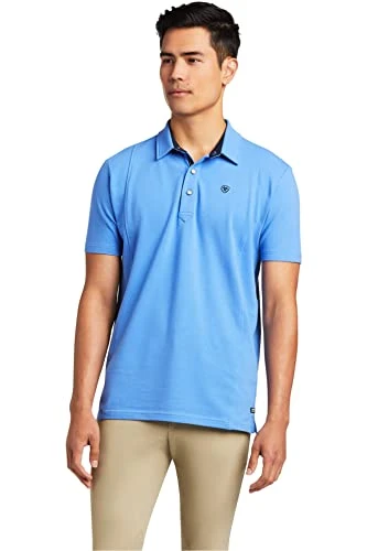 Mens Medal Short Sleeve Polo Top - Blue Mens Size - XS