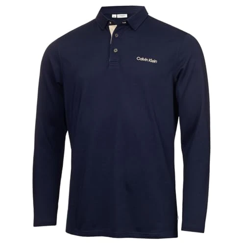 Mens Medina Long Sleeve Polo Shirt - Evening Blue - L