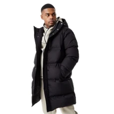 Mens Medium Length Puffer Jacket Black XXL Mens Medium Length Puffer Jacket Black XXL
