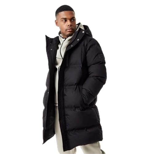 Mens Medium Length Puffer Jacket Black XXL