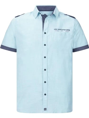 Men's Melfred Short Sleeve Shirt, turquoise, 3XL Plus