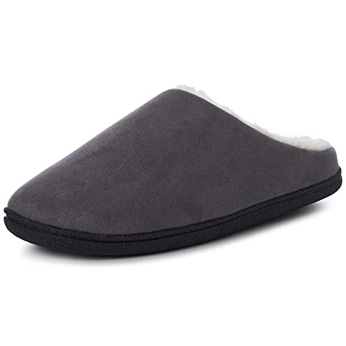 Mens Memory Foam Clog Slippers GRY 8