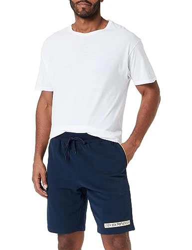 Men's  Men's Bermuda Shorts Brushed Terry Sweatpants, Navy, S UK