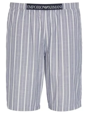 Men's  Men's Bermuda Yarn Dyed Woven Pyjamas Sweatpants, Blue Irregular Stripe, S UK
