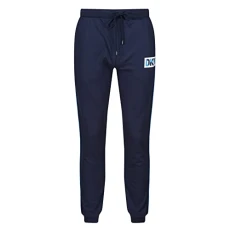 Men's Mens Jersey Cuffed Lounge in Blue With Branded Hip Print, Contrasting Leg Piping & Branded Casual Pants, Navy, L UK Men's Mens Jersey Cuffed Lounge in Blue With Branded Hip Print, Contrasting Leg Piping & Branded Casual Pants, Navy, L UK
