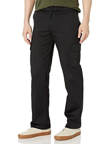 Mens Men's Straight Cargo Pants, Black, 34 Regular