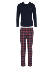 Men's Men's Tartan Flannel Pyjama set, Check Navy/Red, XL UK Men's Men's Tartan Flannel Pyjama set, Check Navy/Red, XL UK