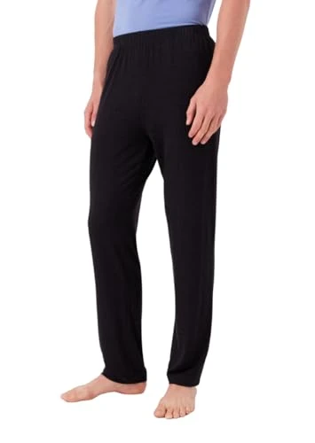 Men's  Men's Trousers Warm Viscose Sweatpants, Black, L UK