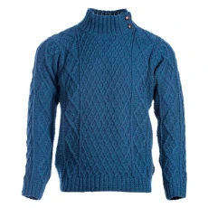 - Men's Merino Wool Mountfield Jumper - Navy Blue - Small
