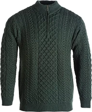 - Men's Merino Wool Woodham Jumper - Dark Forest - Medium