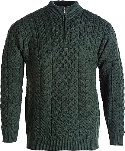 - Men's Merino Wool Woodham Jumper - Dark Forest - Medium