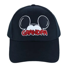 Men's Mickey Mouse Grandpa Fan Baseball Cap, Black Men's Mickey Mouse Grandpa Fan Baseball Cap, Black