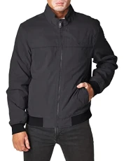 Men's Micro Twill Golf Bomber Jacket Windbreaker, Black, S Men's Micro Twill Golf Bomber Jacket Windbreaker, Black, S
