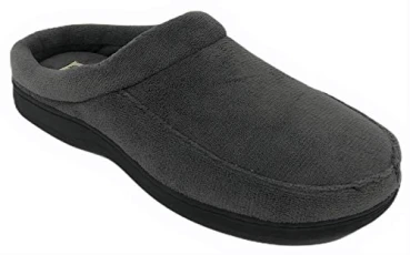 Men's Microfibre Terry Clog with Memory Foam Slippers (Pavement, 13-14)