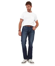 Men's Mid Blue Denim Slim Fit Straight Leg Jeans, Blue, W34/L34