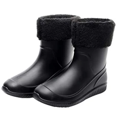 Men's Mid-Calf Waterproof Snow Rain Boots Anti-Slip Outdoor Garden Farm Boots With Removable Plush Lining Black SN01622 UK9.5 Men's Mid-Calf Waterproof Snow Rain Boots Anti-Slip Outdoor Garden Farm Boots With Removable Plush Lining Black SN01622 UK9.5