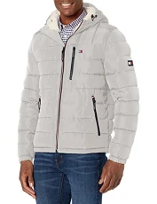 Men's Midweight Sherpa Lined Hooded Water Resistant Puffer Jacket, Ice Tech, XL Men's Midweight Sherpa Lined Hooded Water Resistant Puffer Jacket, Ice Tech, XL