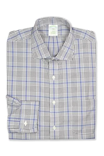 Mens Milano Slim Fit Supima Cotton Mixed Plaids Pocket Dress Shirt,, 205176 Blue Glen Plaid, 15.5" N