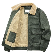Men's Military Jacket Bomber Jacket Tactical Warm Fleece Winter Coat Lumberjack Jacket Mens Windbreaker Thick Lapel Collar Combat Mens Jackets Smart Casual Cargo Jacket(Green,XL)