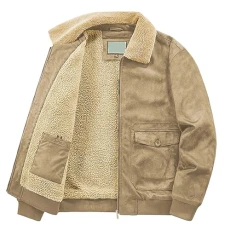 Men's Military Jacket Bomber Jacket Tactical Warm Fleece Winter Coat Lumberjack Jacket Mens Windbreaker Thick Lapel Collar Combat Mens Jackets Smart Casual Cargo Jacket(Khaki,4XL)