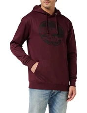 Men's Millenium Badge Hoodie, Red (Burgundy Blue), XL UK
