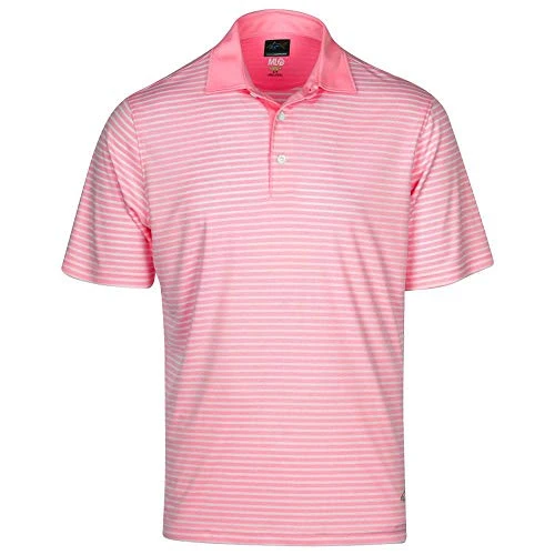 Men's Ml75 Bar Stripe Polo Short Sleeve, Coral Sunrise, Small