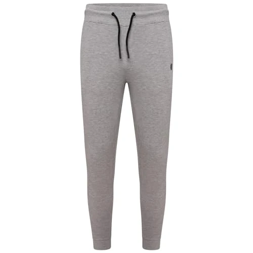 Mens Modulus Drawcord Joggers in Light Grey Jersey Cotton | Soft to wear with Ribbed Cuffed Hems