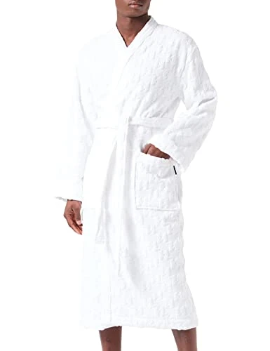 Men's Monogram Bathrobe White L