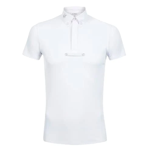 Men's Monsieur Competition Shirt in White - Short Sleeve Tee with Laser Cut Vents - Comfortable Fit 