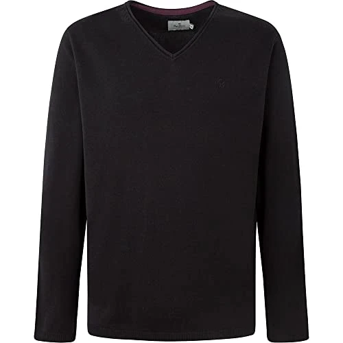 Men's Montgomery V Neck Long Sleeve, 999BLACK, 6 Years