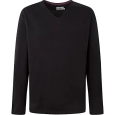 Men's Montgomery V Neck Long Sleeve, 999BLACK, 8 Years