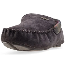Mens Monty Moccasin Suede Slip On Fur Lined Winter Slipper Shoe - Brown - 6
