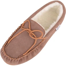 Men's Monty Suede Wool Rubber Sole Moccasins, Light Brown 12 UK / 46 EU Men's Monty Suede Wool Rubber Sole Moccasins, Light Brown 12 UK / 46 EU