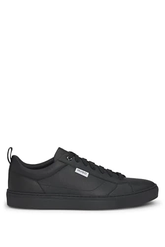 Mens Morrie Tenn Low-top Trainers in Grained Faux Leather Size 8 Black