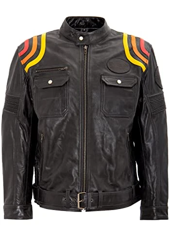 Men's Motorrad Leather Jacket, Black, X-Large