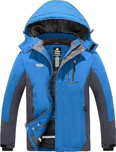 Men's Mountain Ski Jacket Outdoor Windproof Sports Coat Winter Waterproof Snow Jacket Detachable Hoo