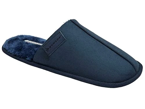 Mens Mule Slippers Soft Faux Suede Fasux Fur Textile Comfy Cosy Slip On Warm Lining Outdoor Sole UK 