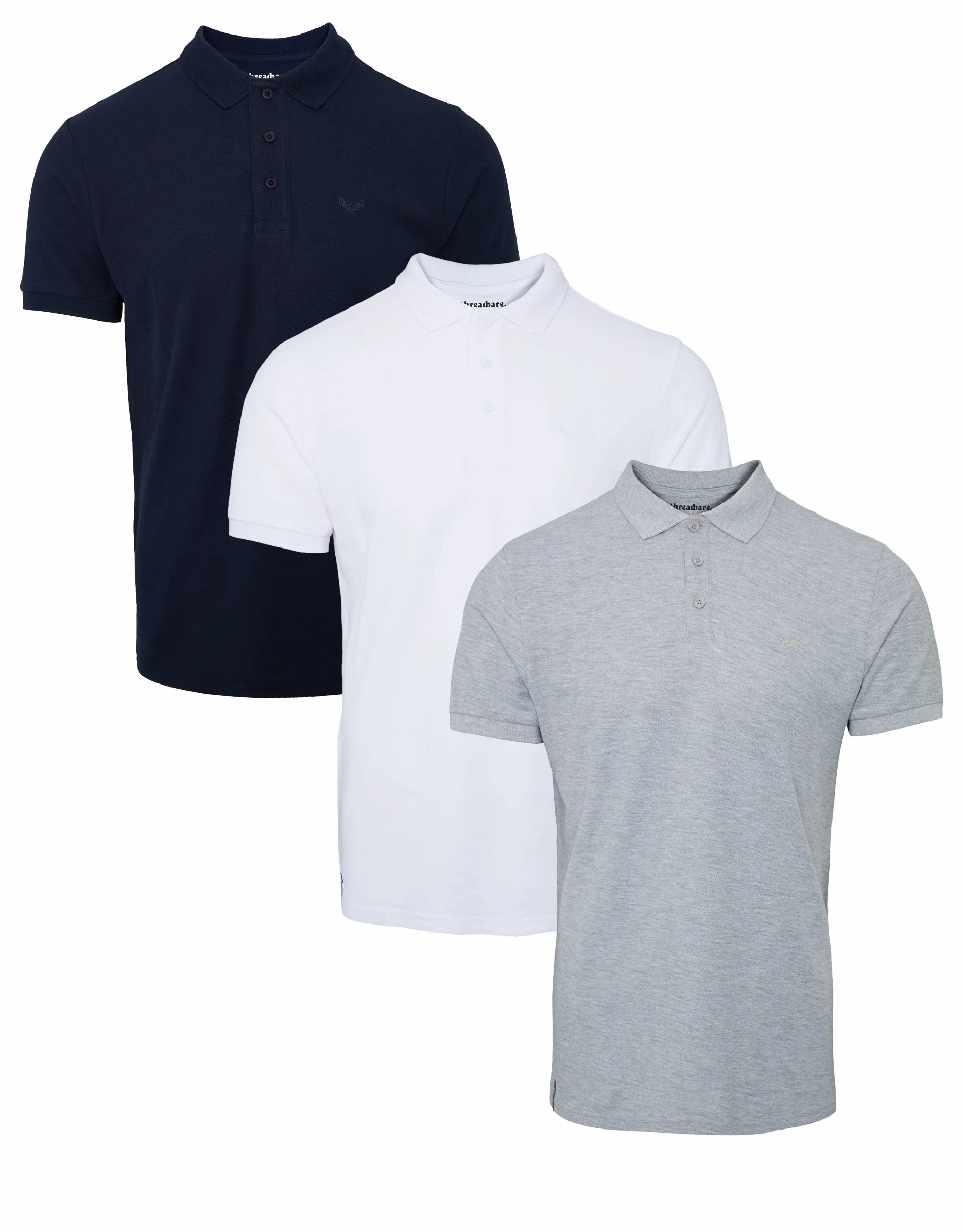 Men's Multi Pique Polo Shirts (3 Pack)